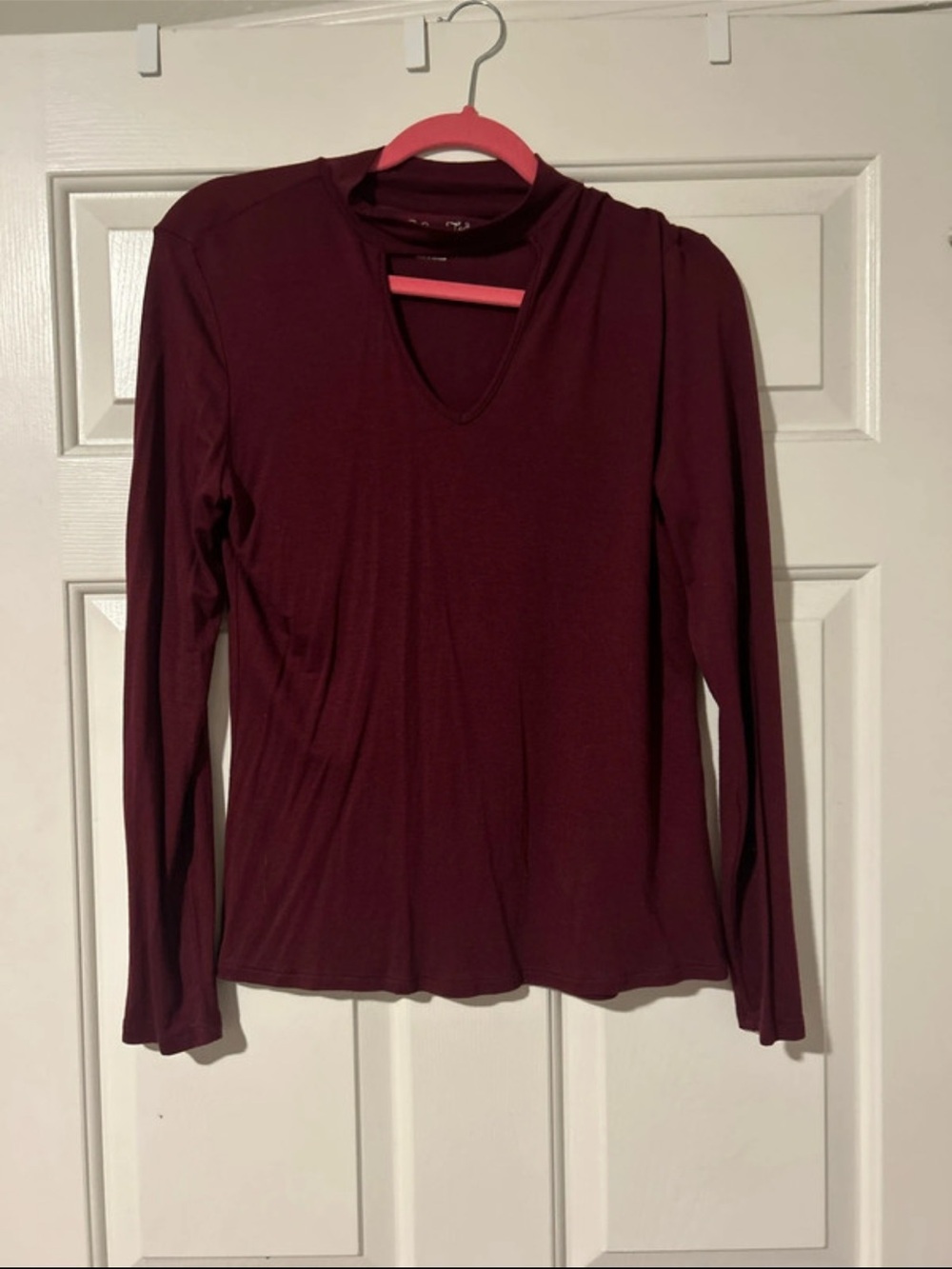 Hippie Rose Wine V‑Neck Long Sleeve Top